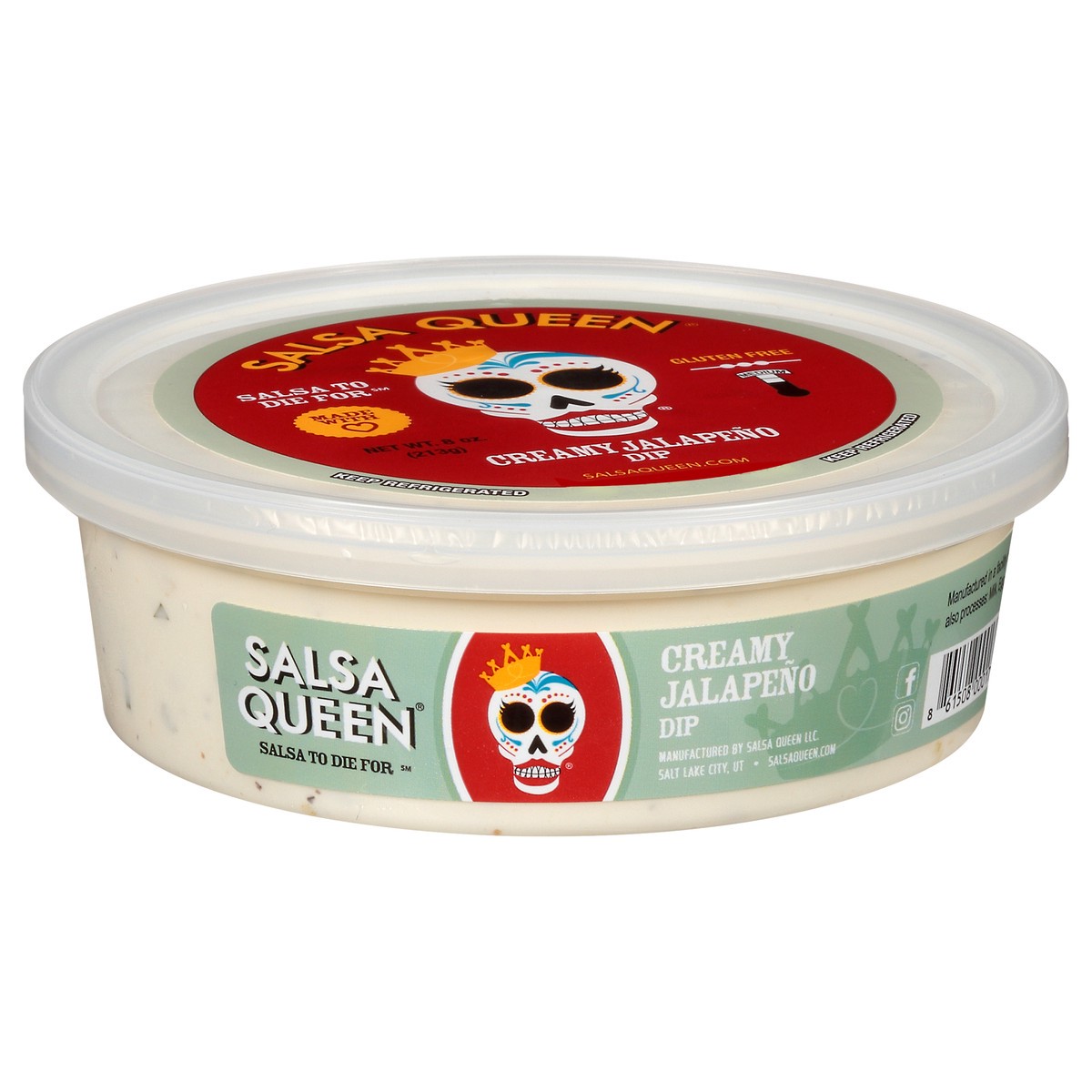 slide 9 of 11, Salsa Queen Gluten Free Medium Creamy Jalapeno Dip 8 oz, 8 oz