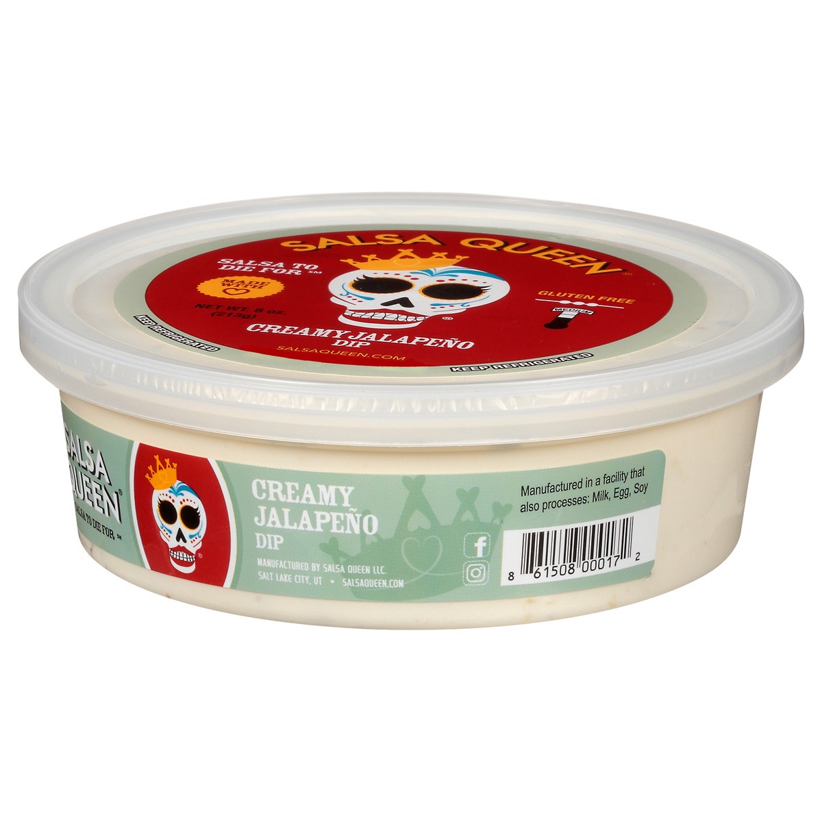 slide 4 of 11, Salsa Queen Gluten Free Medium Creamy Jalapeno Dip 8 oz, 8 oz