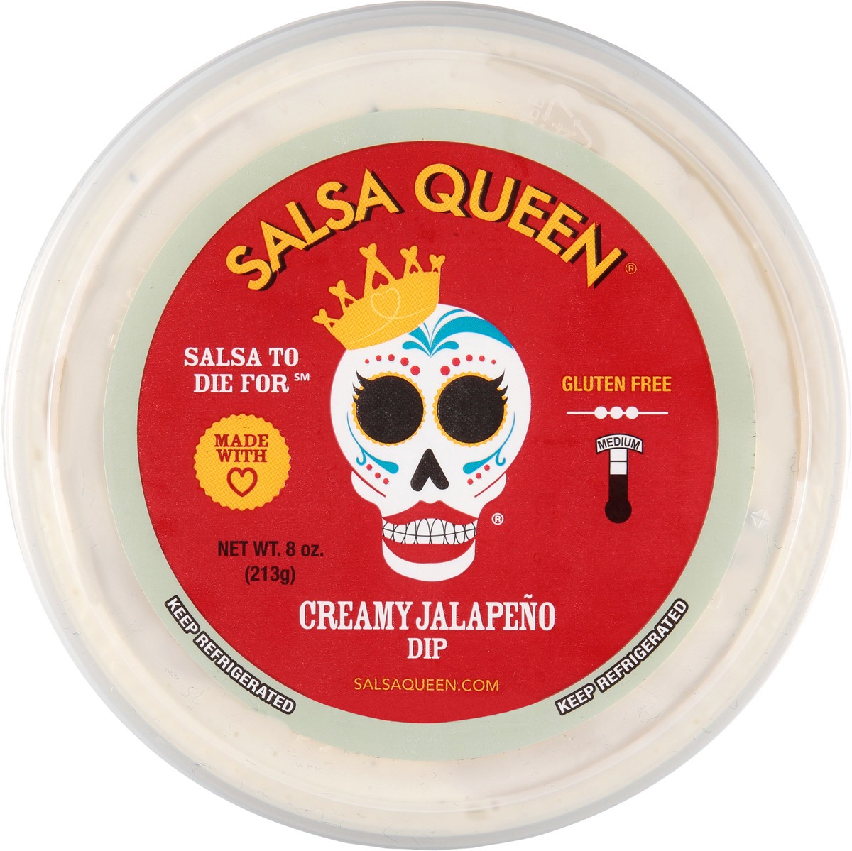 slide 5 of 11, Salsa Queen Gluten Free Medium Creamy Jalapeno Dip 8 oz, 8 oz