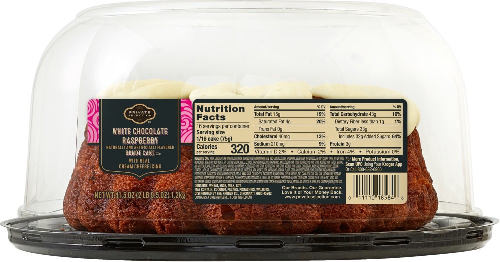 slide 2 of 2, Private Selection White Chocolate Raspberry Bundt Cake, 41.5 oz