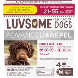 Luvsome Advanced + Repel Flea & Tick Drops For Dogs 21-55 lbs