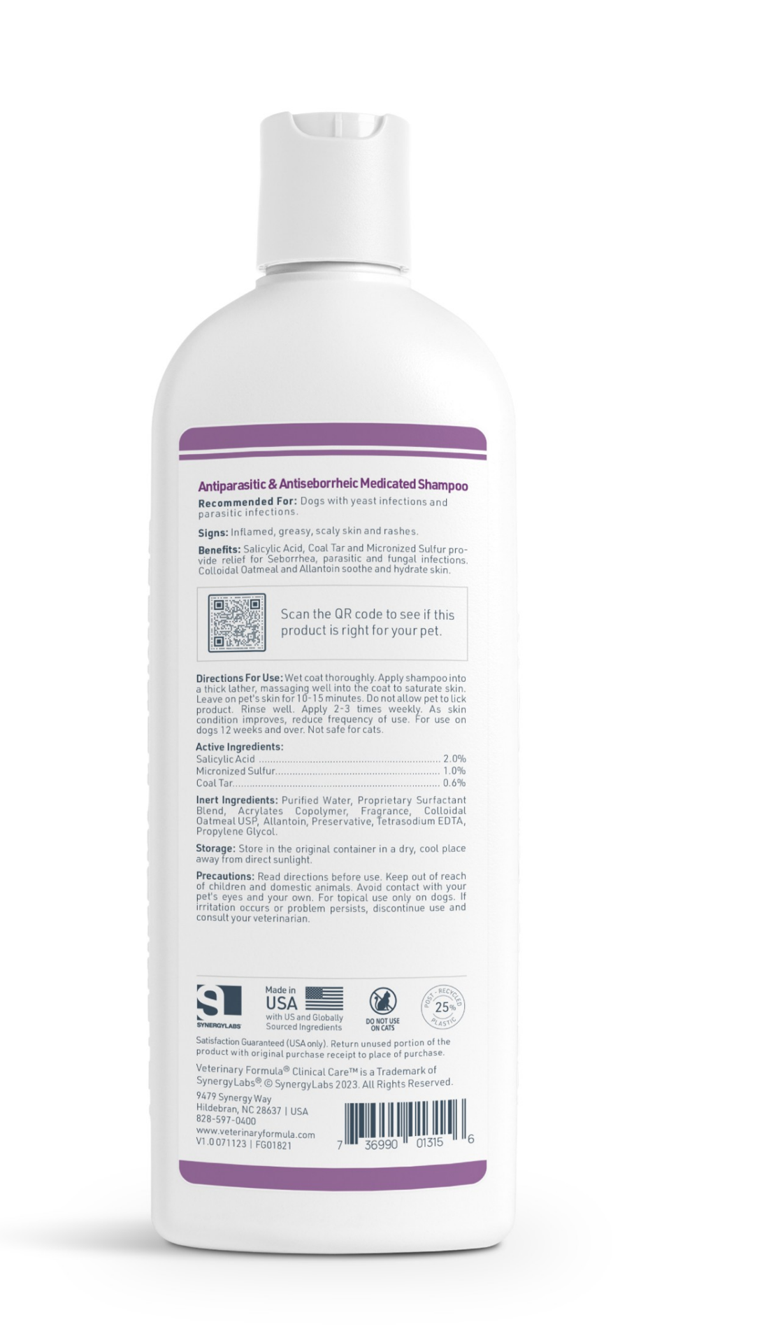 slide 2 of 2, Veterinary Formula Clinical Care Antiparasitic, Antiseborrheic Medicated Shampoo Pet Insect Treatment, 16 oz