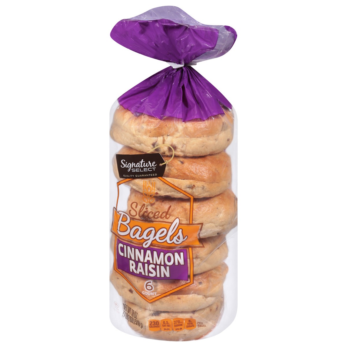 slide 3 of 11, Signature Select Cinnamon Raisin Sliced Bagels 6 ea,