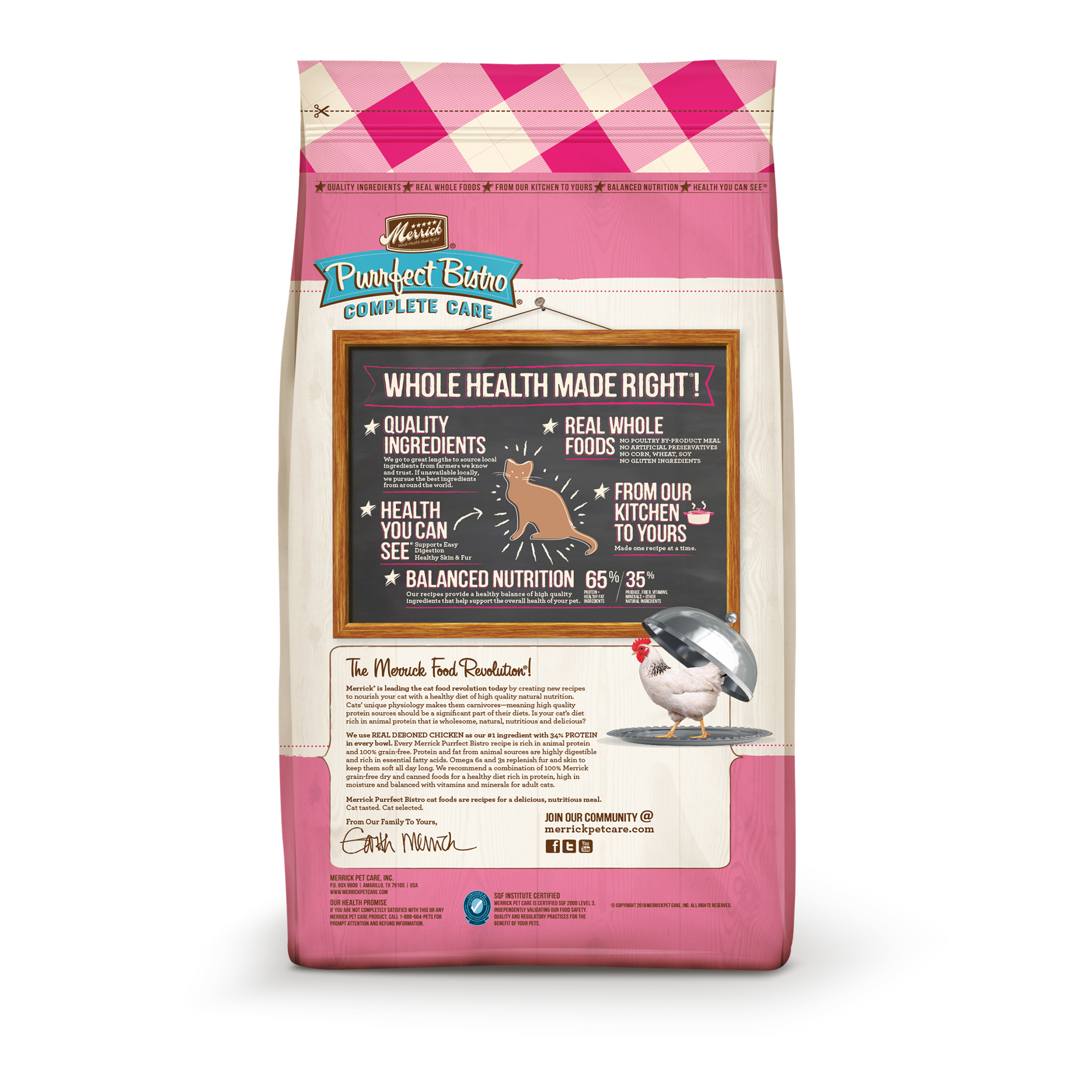 slide 3 of 4, Merrick Purrfect Bistro Grain Free, Healthy, And Natural Dry Cat Food, Complete Care Sensitive Stomach Recipe, 4 lb