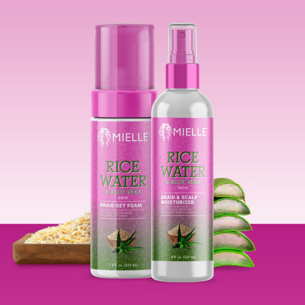 slide 13 of 13, Mielle Rice Water & Aloe Vera Braid Foam Set, 7.5 oz