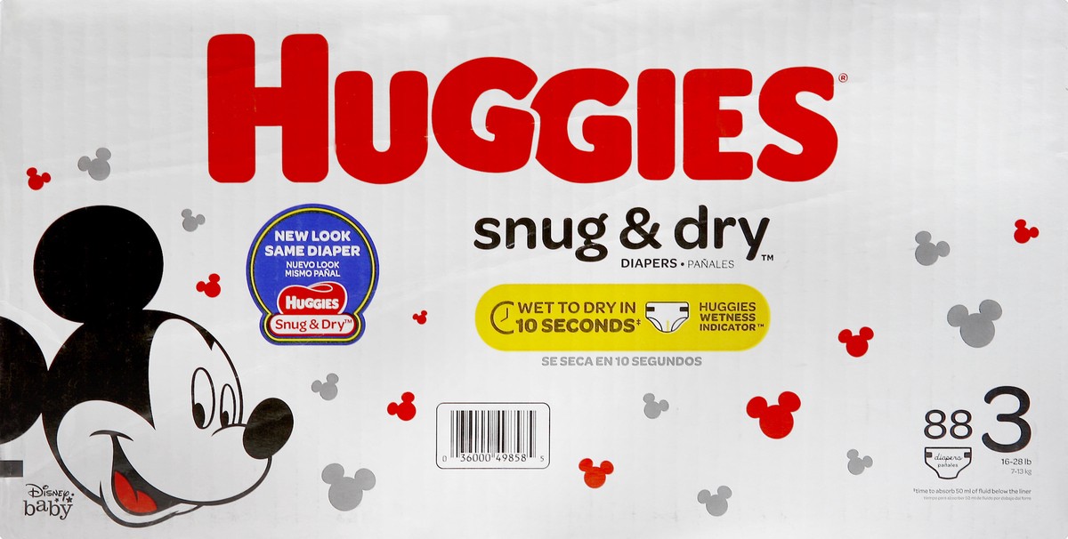 slide 5 of 6, Huggies Snug & Dry Diapers 100 ct, size 3