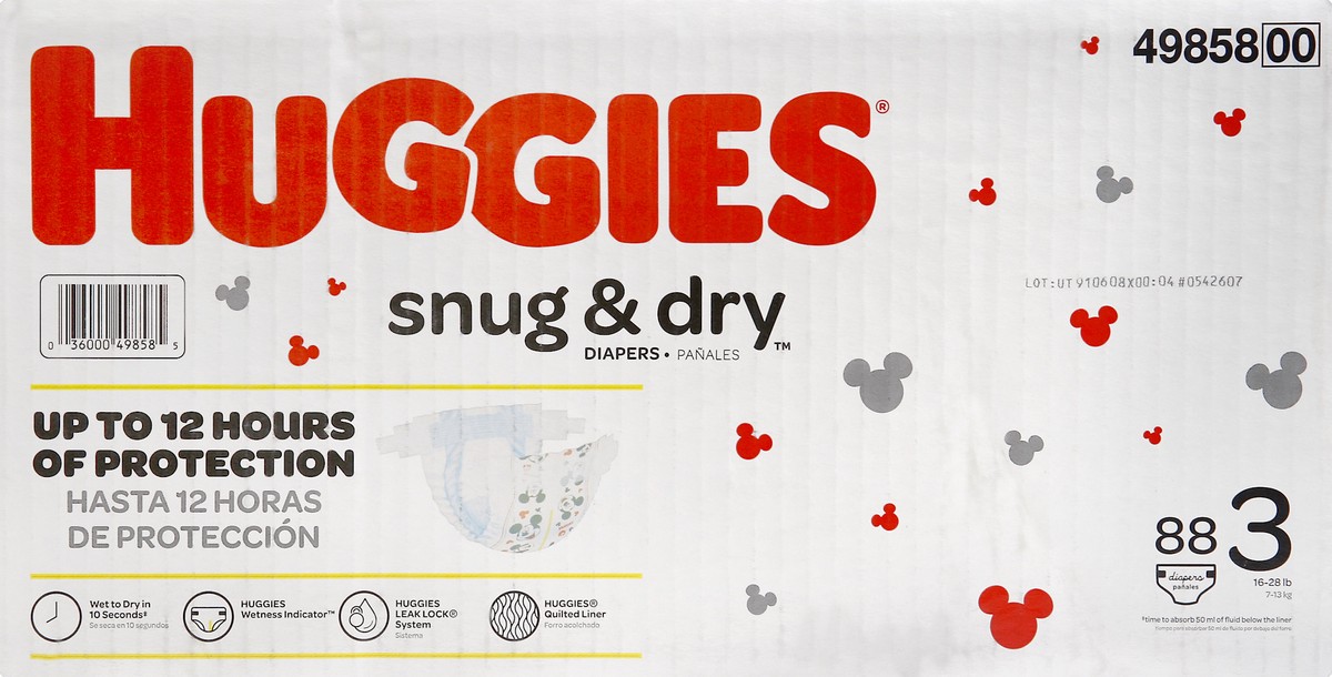 slide 6 of 6, Huggies Snug & Dry Diapers 100 ct, size 3