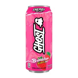Ghost Zero Sugar Energy Drink, Bubblicious Strawberry Splash, 16 fl oz Can
