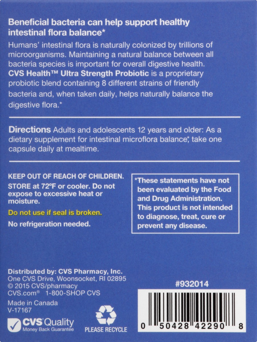 slide 10 of 13, CVS Health Ultra Strength Probiotic Caplets, 30 Ct, 30 ct