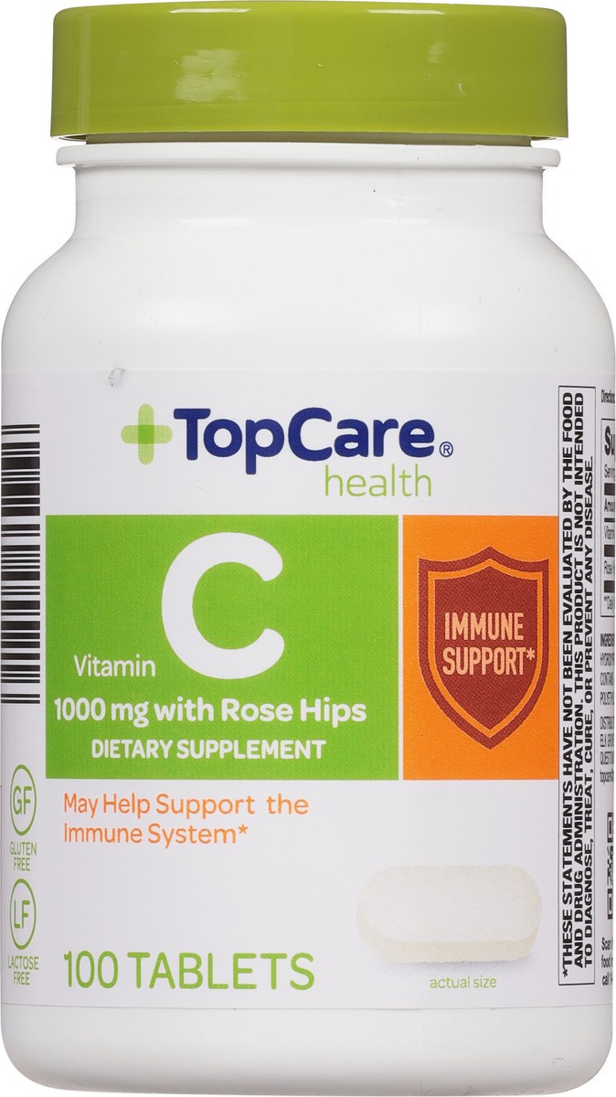 slide 3 of 9, TopCare Vitamin C with Rose Hips 1000mg - 100 CT, 100 ct