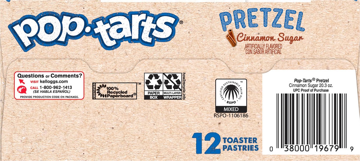 slide 2 of 12, Pop-Tarts Pretzel Toaster Pastries, Cinnamon Sugar, 20.3 oz, 6 Count, 20.3 oz