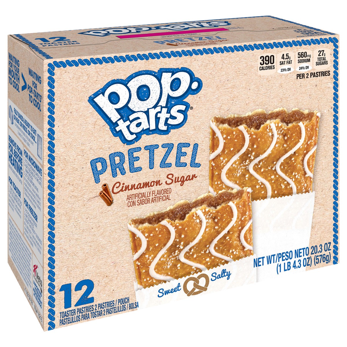 slide 7 of 12, Pop-Tarts Pretzel Toaster Pastries, Cinnamon Sugar, 20.3 oz, 6 Count, 20.3 oz