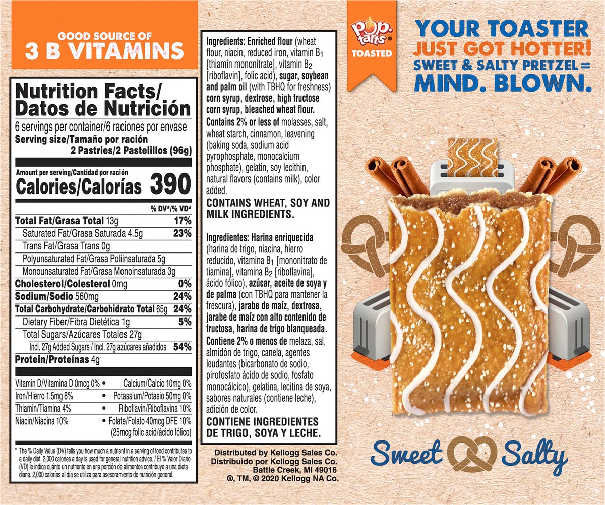 slide 10 of 12, Pop-Tarts Pretzel Toaster Pastries, Cinnamon Sugar, 20.3 oz, 6 Count, 20.3 oz