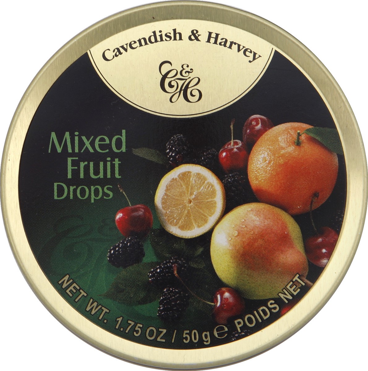 slide 3 of 3, Cavendish & Harvey Cavendish Fruit Candy Drops Tin - Mixed Fruit, 1 oz