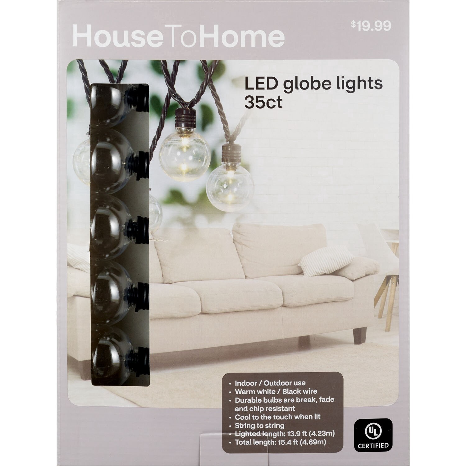 slide 1 of 1, House To Home 35-Count Ul Led G40 Lights, 1 ct