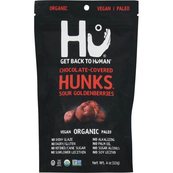 slide 1 of 1, Hu nks, Sour Goldenberries, Chocolate-Covered, 4 oz
