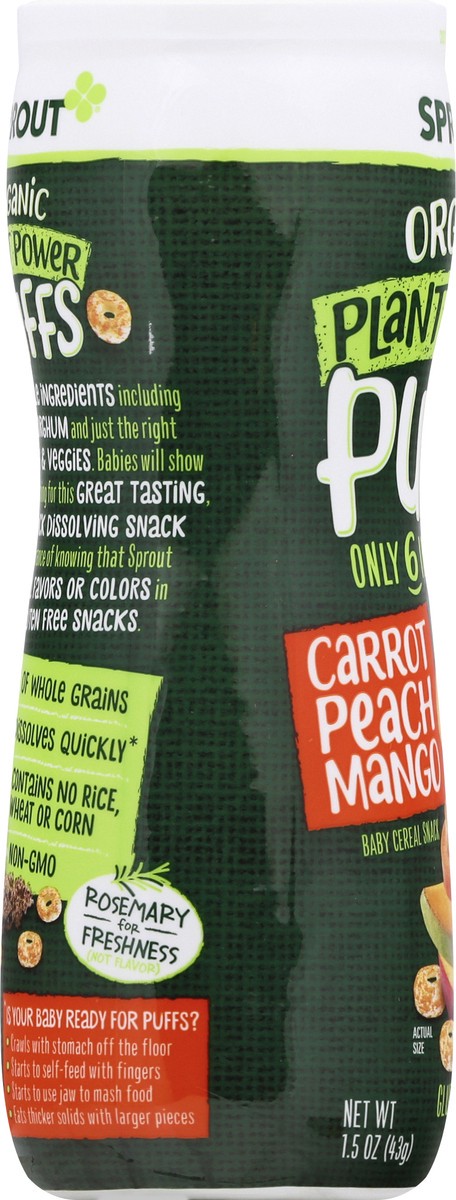 slide 11 of 12, Sprout Organic Carrot Peach Mango Plant Power Puffs 1.5 oz, 1.5 oz