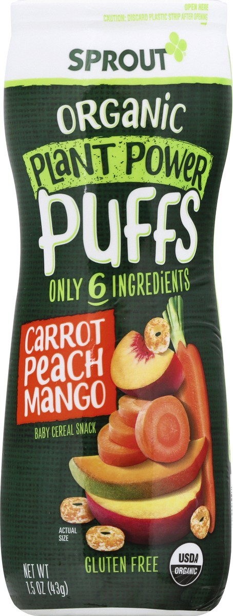 slide 4 of 12, Sprout Organic Carrot Peach Mango Plant Power Puffs 1.5 oz, 1.5 oz