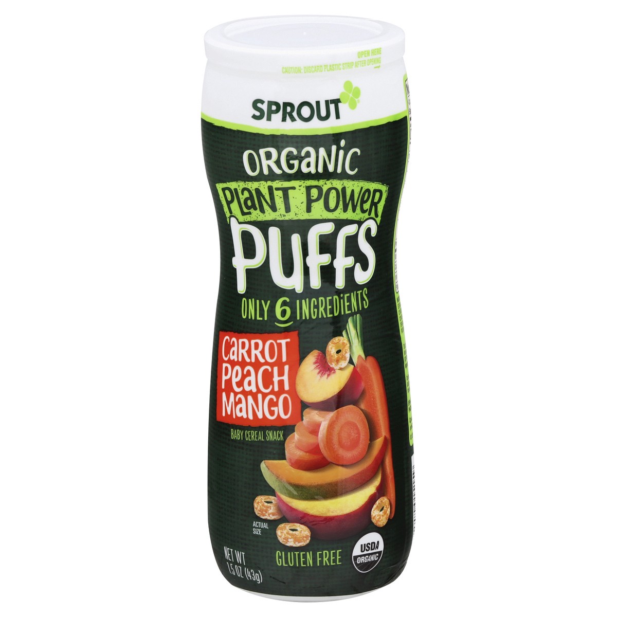 slide 6 of 12, Sprout Organic Carrot Peach Mango Plant Power Puffs 1.5 oz, 1.5 oz