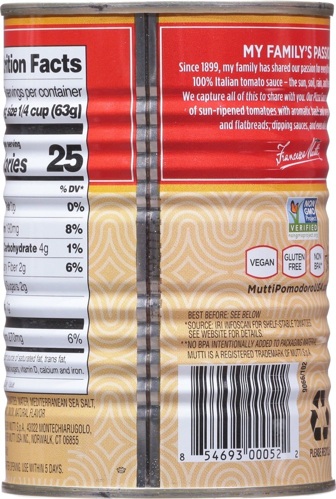 slide 2 of 7, Mutti Pizza Sauce Salsa per Pizza with Basil & Oregano - 14 Oz, 14 oz