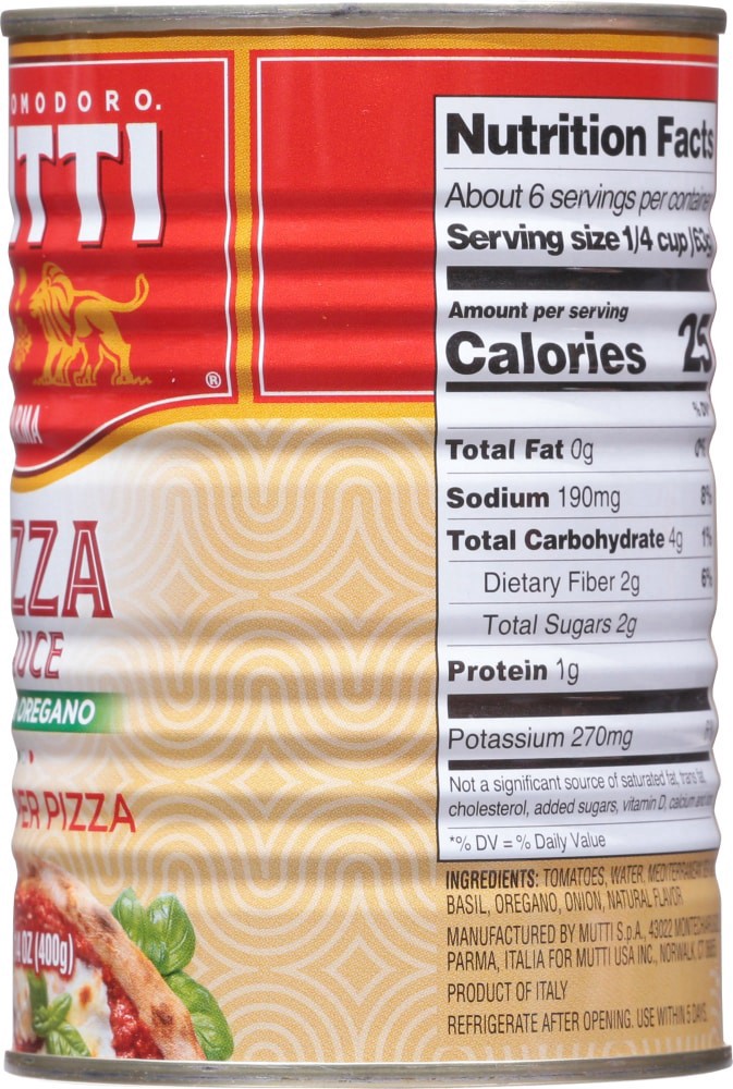 slide 3 of 7, Mutti Pizza Sauce Salsa per Pizza with Basil & Oregano - 14 Oz, 14 oz