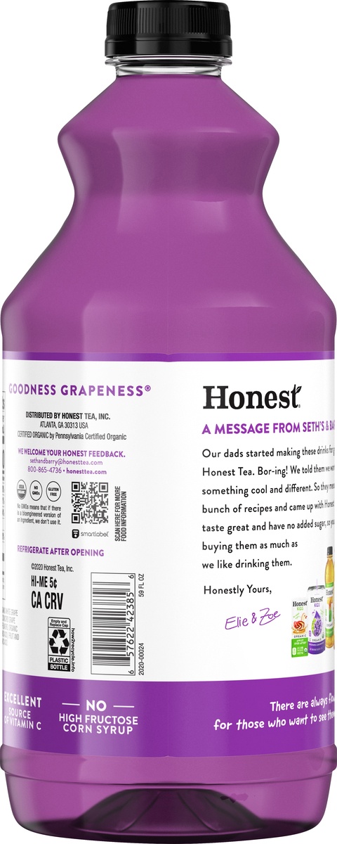 slide 8 of 8, Honest Kids Goodness Grapeness Organic Juice Drink, 59 fl oz