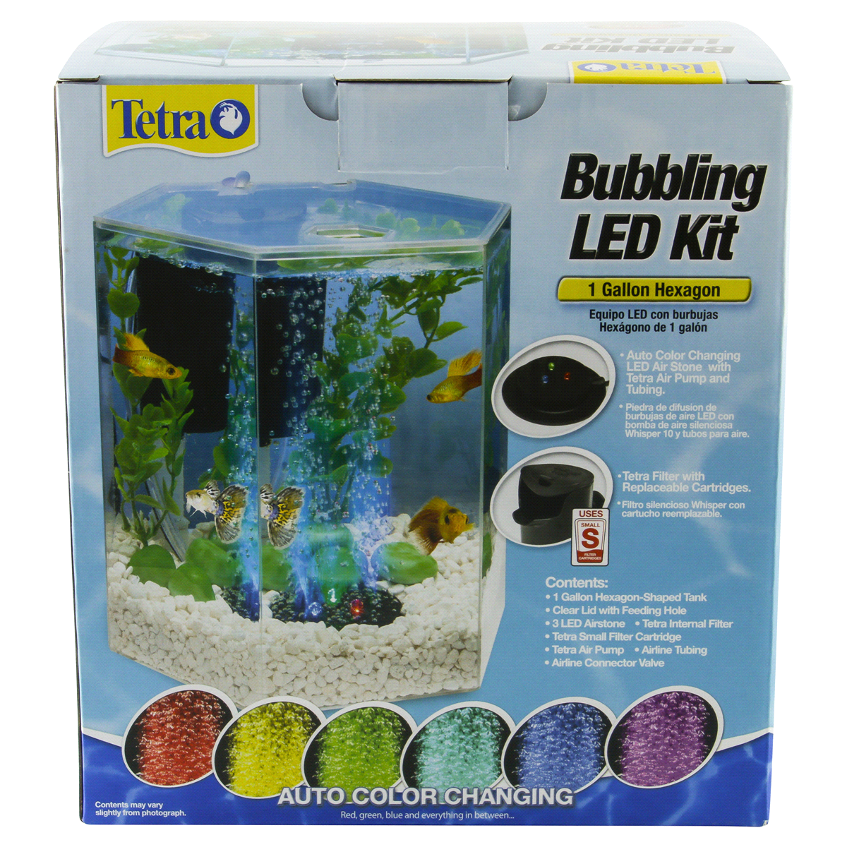 slide 5 of 5, Tetra Hexagon LED Bubbler Aquarium Kit, 1 gal