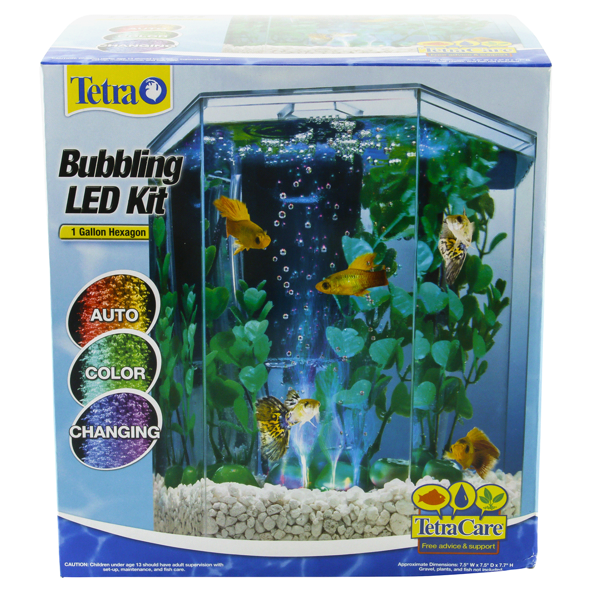 slide 1 of 5, Tetra Hexagon LED Bubbler Aquarium Kit, 1 gal