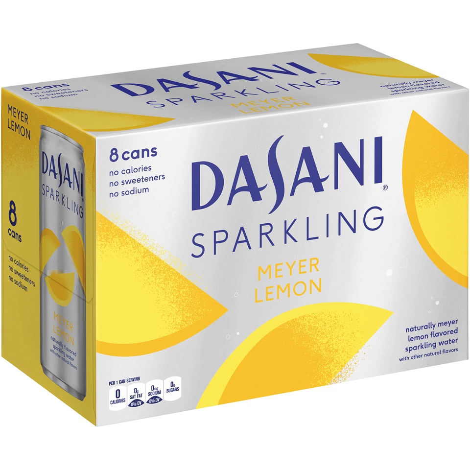 slide 2 of 2, Dasani Lemon Sparkling Water Beverage 8–12 oz. Cans, 96 fl oz