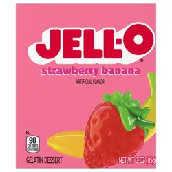 Jell-O Strawberry Banana Artificially Flavored Gelatin Dessert Mix, 3 oz Box
