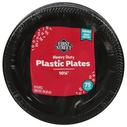 First Street 10 1/4 Inch Black Plastic Plates