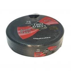 First Street 10 1/4 Inch Black Plastic Plates