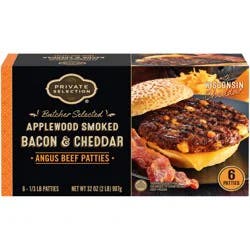 Private Selection Applewood Smoked Bacon & Cheddar Angus Beef Patties