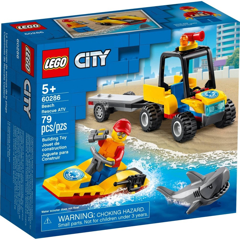 slide 4 of 7, LEGO City Beach Rescue ATV Playset, 79 ct