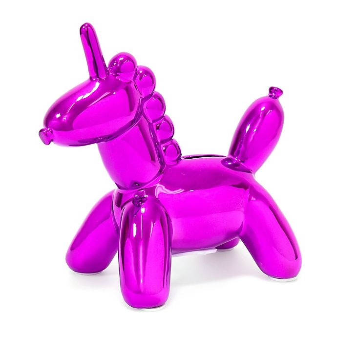 slide 1 of 5, Made By Humans Unicorn Piggy Bank - Pink, 1 ct