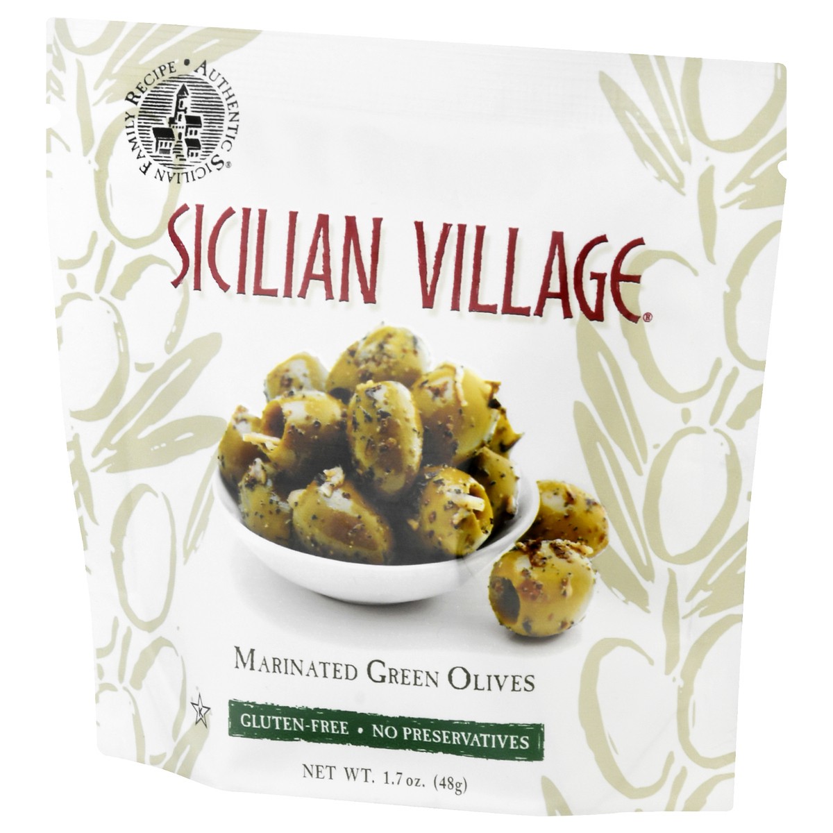 slide 4 of 13, Sicilian Village Marinated Green Olives 1.7 oz, 1.7 oz