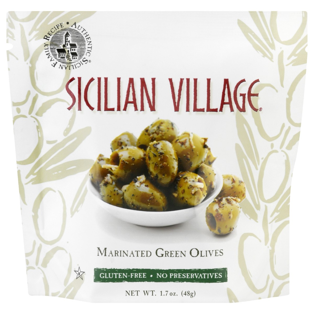 slide 2 of 13, Sicilian Village Marinated Green Olives 1.7 oz, 1.7 oz