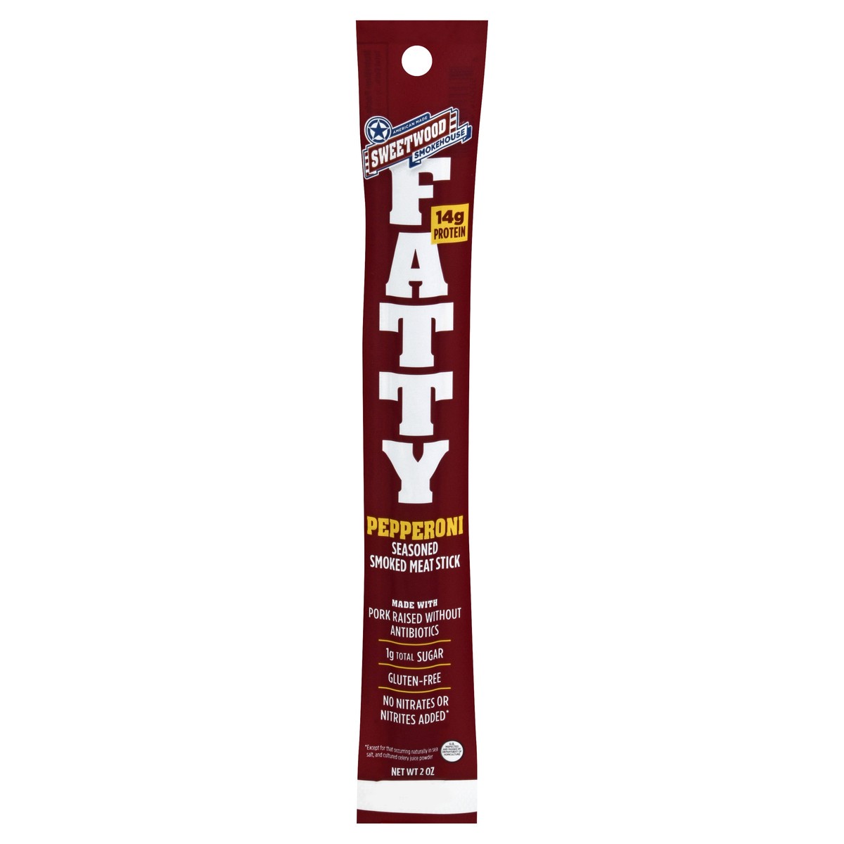 slide 1 of 1, Sweetwood Smokehouse Fatty Pepperoni Meat Stick, 2 oz