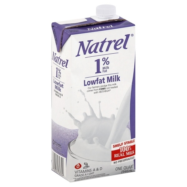 slide 1 of 4, Natrel Milk - 1% Lowfat Milk, 32 fl oz