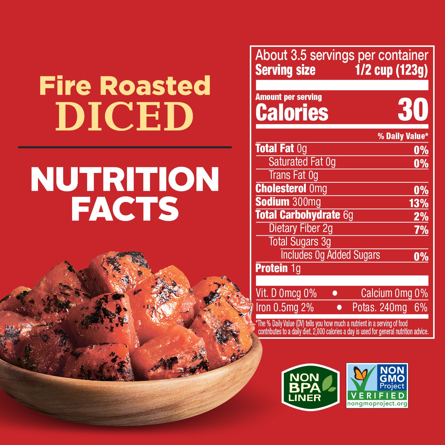 slide 2 of 5, Hunt's Fire Roasted Diced Tomatoes 14.5 oz, 14.5 oz