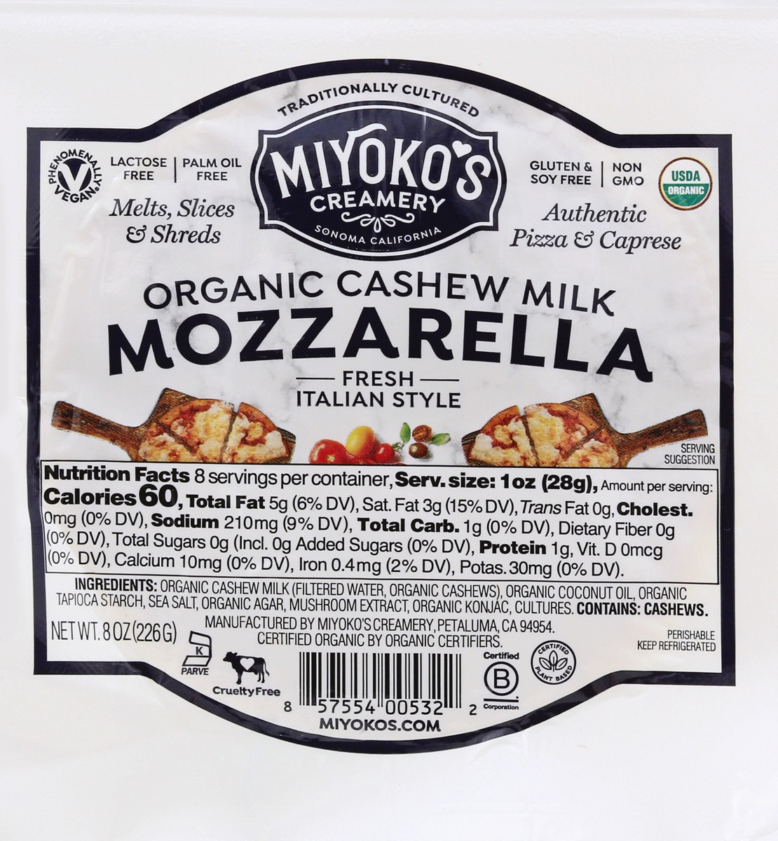 slide 6 of 9, Miyoko's Creamery Organic Mozzarella Cheese 8 oz, 8 oz