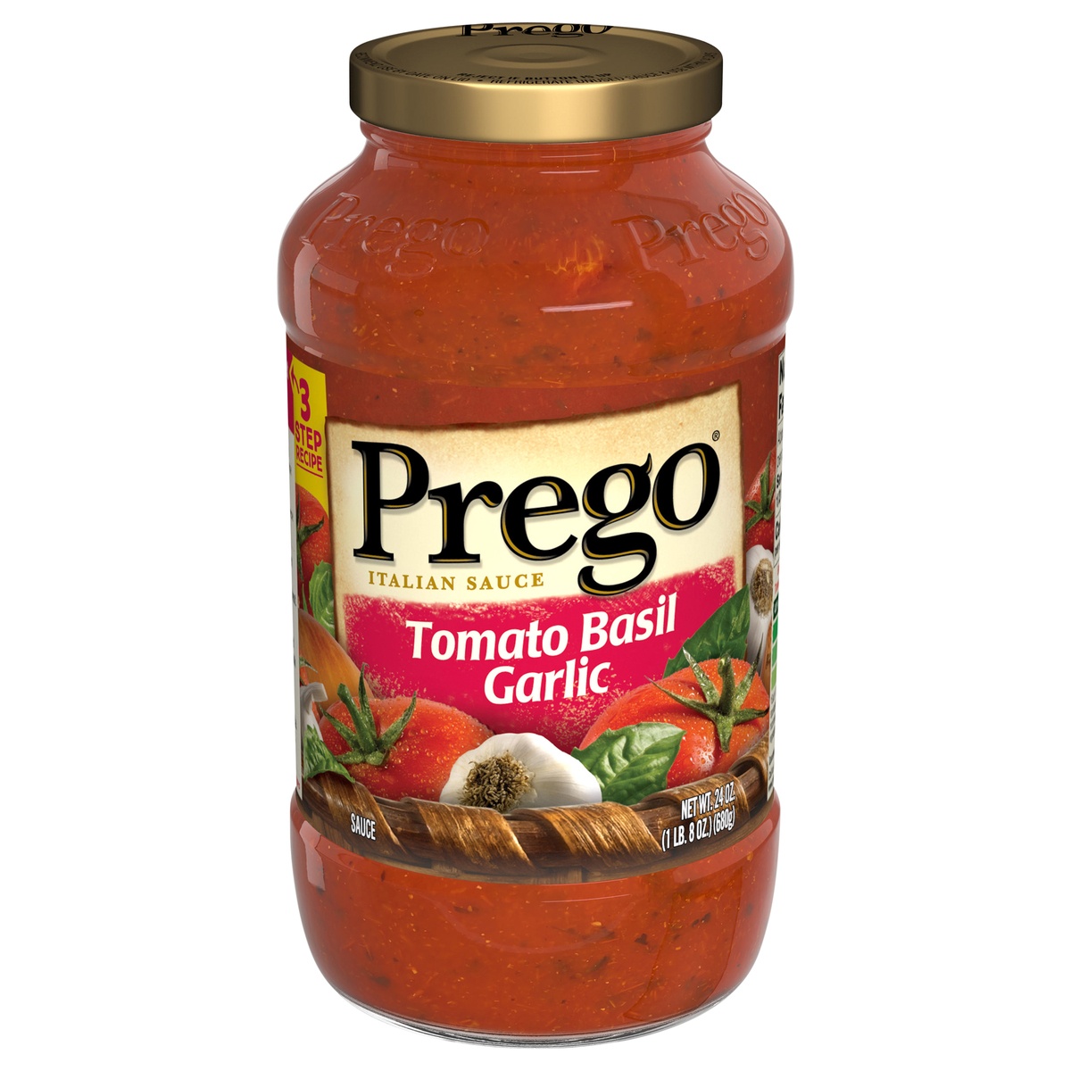 slide 1 of 4, Prego Tomato Basil Garlic Italian Sauce, 24 oz