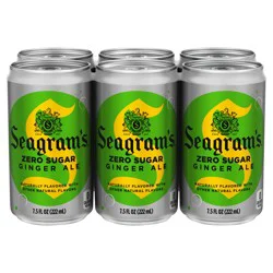 Seagram's Zero Sugar Ginger Ale Cans, 7.5 fl oz, 6 Pack