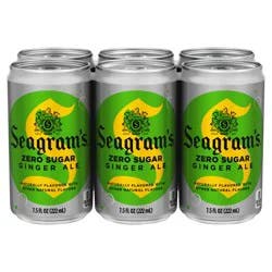 Seagram's Zero Sugar Ginger Ale Cans, 7.5 fl oz, 6 Pack
