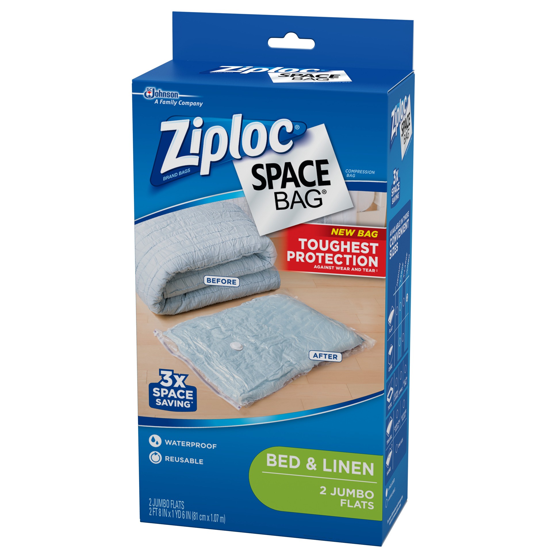 slide 4 of 5, Ziploc Space Bag, Large Flat, 3 ct, 3 ct