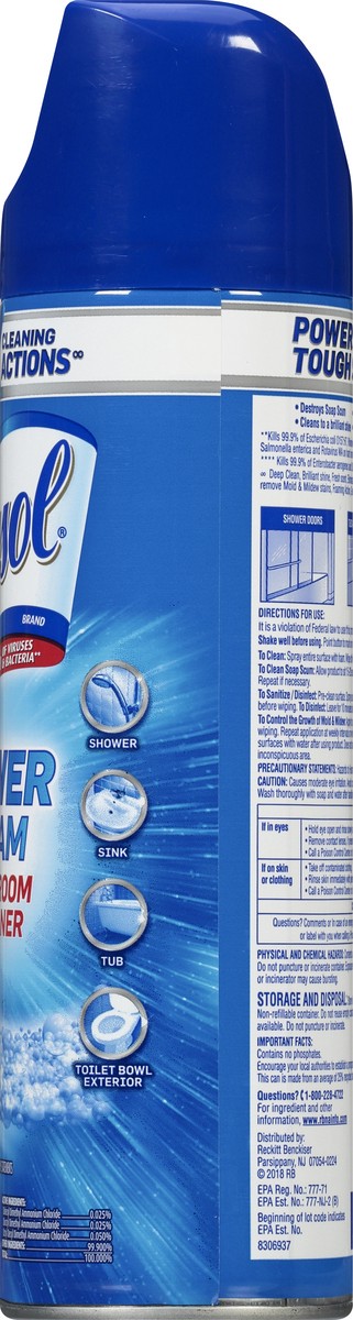 slide 6 of 10, Lysol Power Foam Bathroom Cleaner, Max Cover, For Cleaning Bathrooms, Showers, Tubs, 24oz, 24 oz