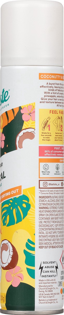 slide 2 of 9, Batiste Dry Shampoo, Tropical Fragrance, 4.23 oz, 6.73 fl oz