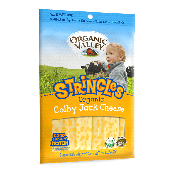 slide 1 of 6, Organic Valley Stringles Colby Jack Cheese, 6 oz