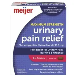 Meijer Maximum Strength Urinary Pain Relief, 12 Tablets