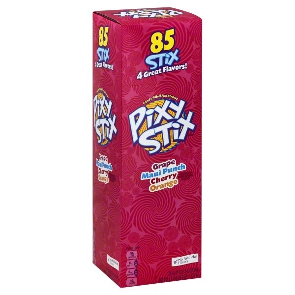 slide 1 of 1, Pixy Stix Giant Candy Filled Straws, 85 ct